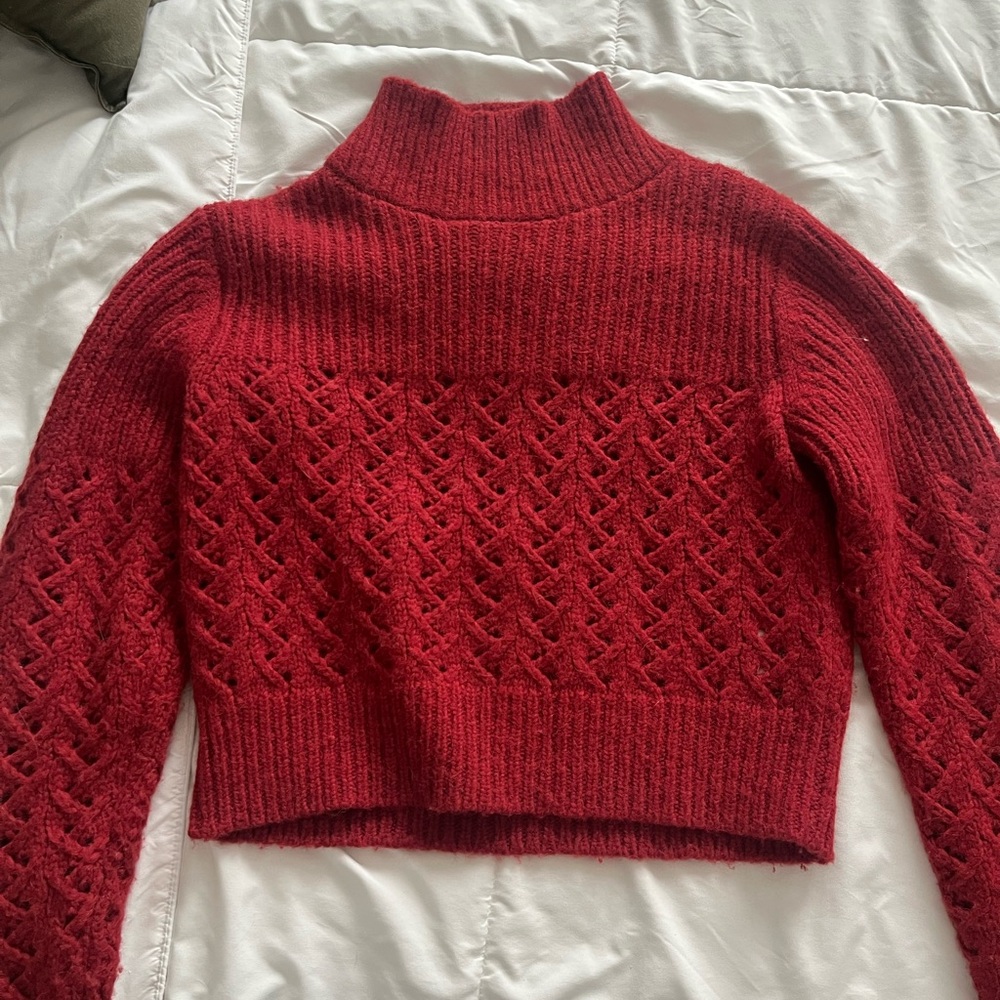 Rebecca Taylor Red Cowl Neck Sweater